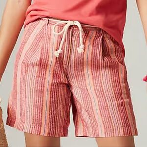 🆕 NEW WITH TAGS! J.Jill Love Linen Stripe Shorts w/rope belt Size 10